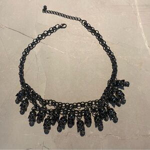 Gunmetal Skulls Chain Necklace